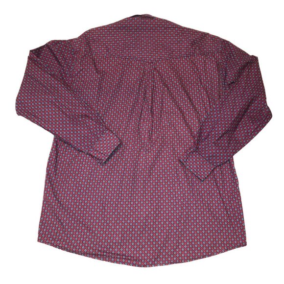BURGUNDY PAISLEY WESTERN SHIRT SIZE L BUTTON DOWN COWBOY ROCKABILLY ROPER MENS - Picture 4 of 4